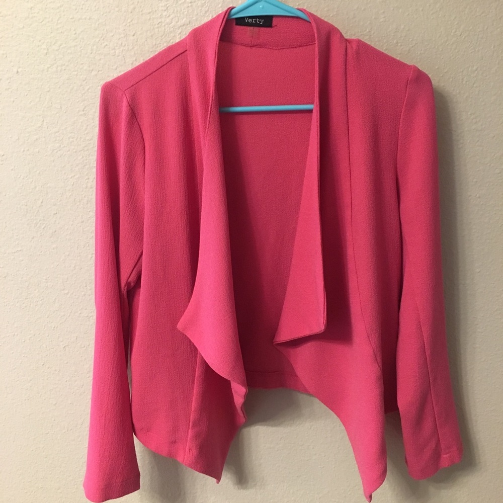 Hot pink lightweight sweater-blazer